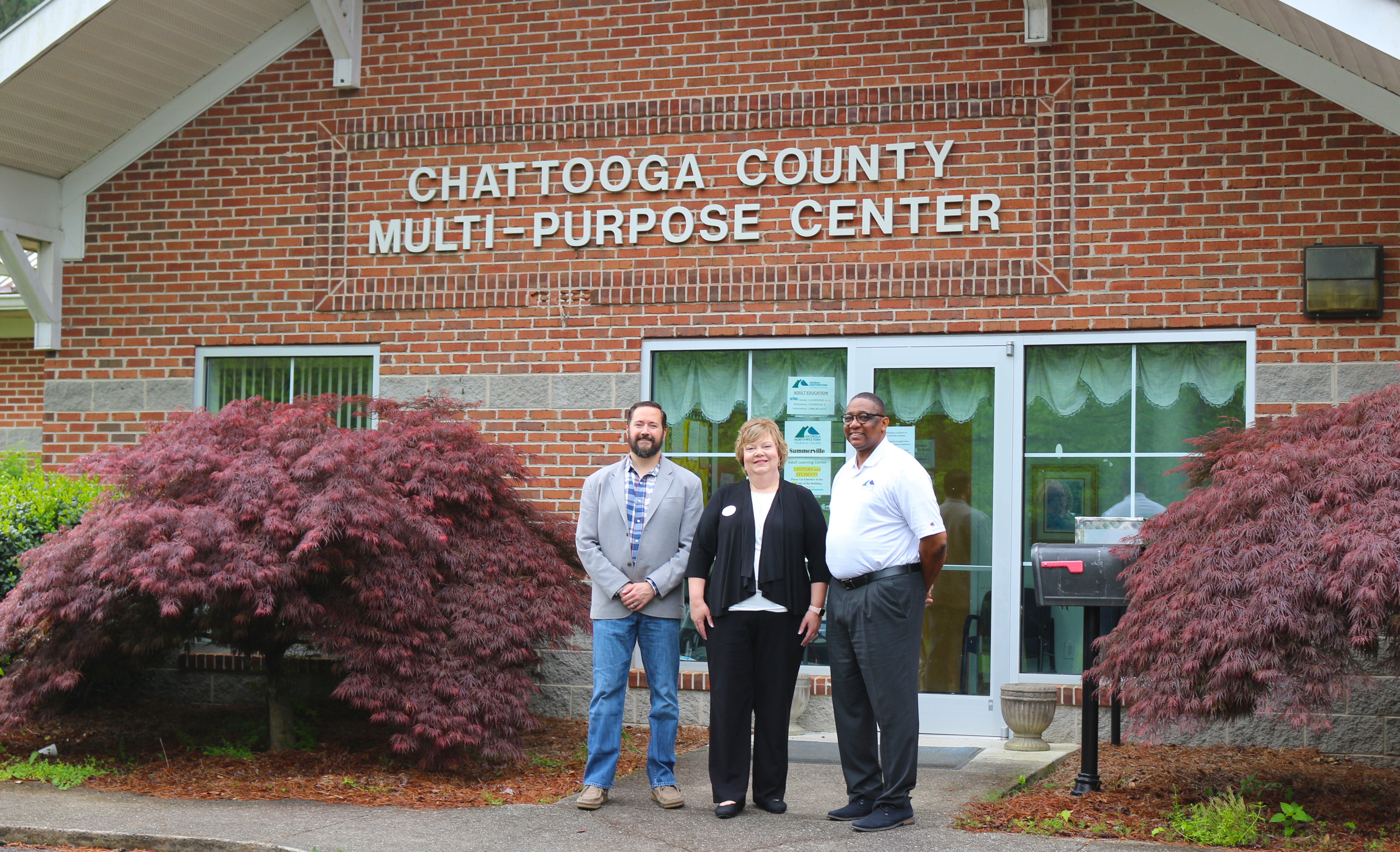 (From left) Chattooga County Commissioner Blake Elsberry, app Vice President of Adult Education Lisa Shaw and app Adult Education Instructional Coordinator Derrick McDaniel